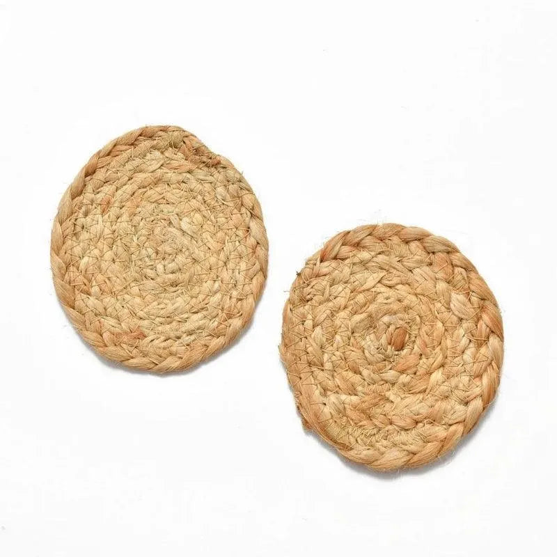 Braided Plain Jute Tea Coaster | Pack Of 6 | 10 x 10 cm
