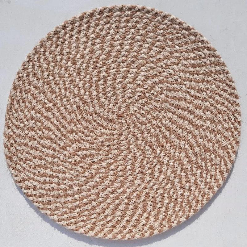 Round Crisscross Jute Cotton Placemat | 14 inches