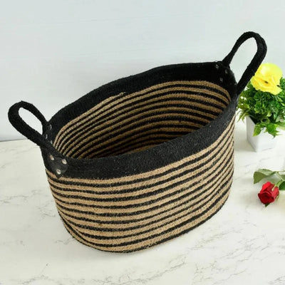 Jute Cotton Oval Basket