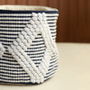 Black & White Cotton Rope Diamond Basket | 8 inch | Single, Set of 2