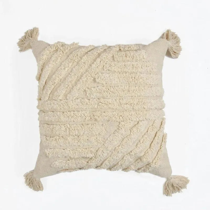 Slanting Lines Tufted Cushion Cover-Single | 16x16 inches