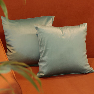 Holland Velvet Cushion Cover | Blue | Pack of 2 | 12x12 inches Default Title