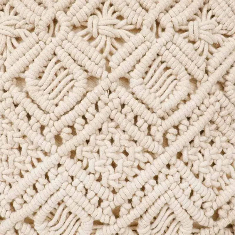 Diamond Side Floral Macrame Cuhsion Cover | 16 x 16 Inches Default Title