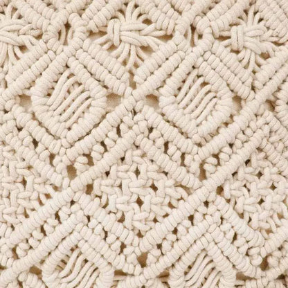 Diamond Side Floral Macrame Cuhsion Cover | 16 x 16 Inches Default Title