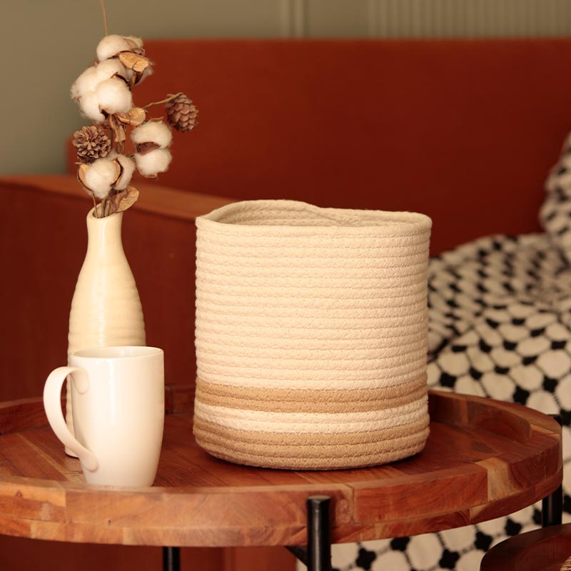 Cotton Dual Line Basket | Multiple Sizes 8X8 inch