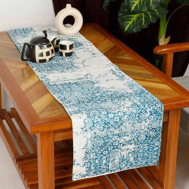 Abstract Random Floral Cotton Polyester Table Runner | 54 x 14 Inches Default Title