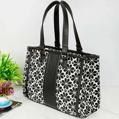 Floral Printed Polyester Cotton Handbag | 14 x 11 Inches Default Title