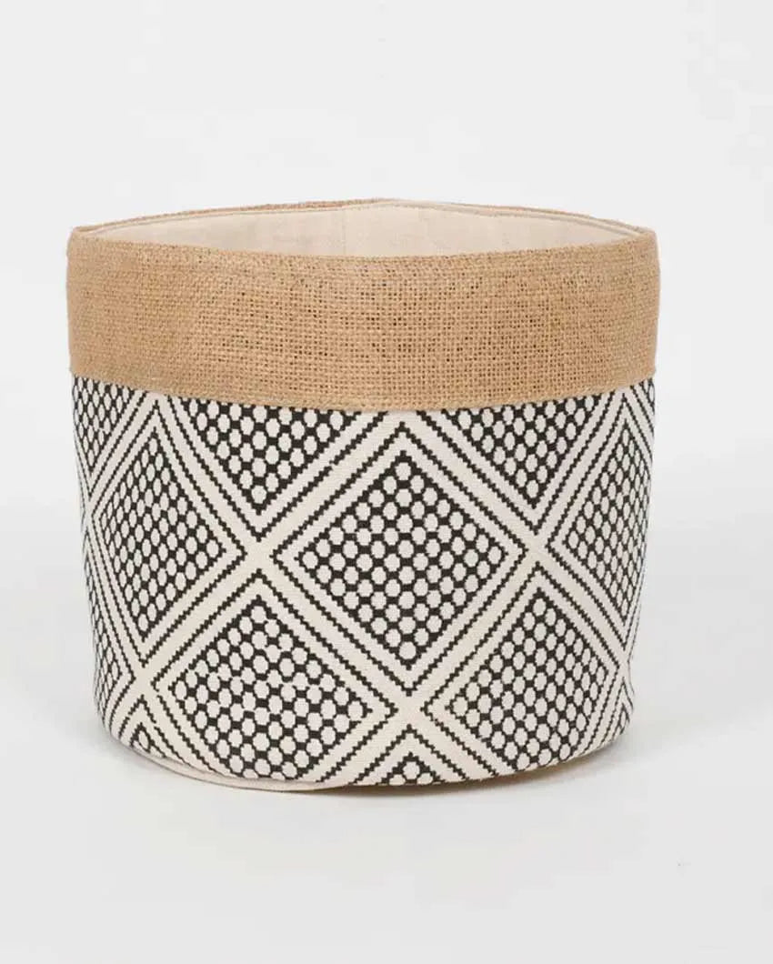 Jute Fabric Printed Basket Single