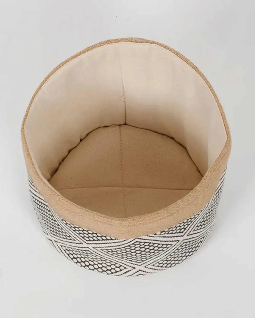 Jute Fabric Printed Basket Single