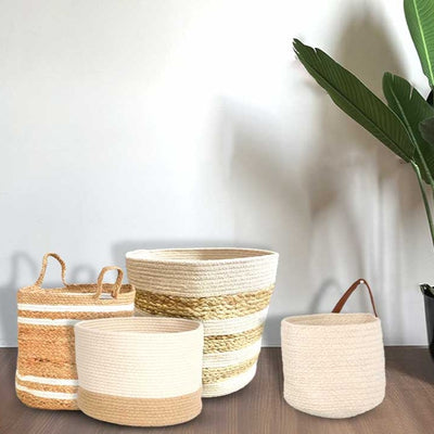 Cotton Beige Basket | Set of 4 Default Title