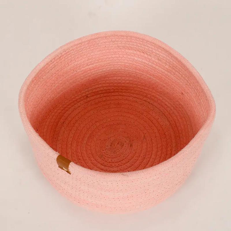 Plain Round Cotton Basket | 8 x 8 Inches Pink