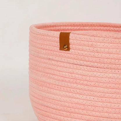 Plain Round Cotton Basket | 8 x 8 Inches Pink