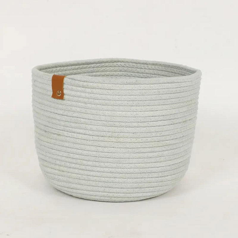 Plain Round Cotton Basket | 8 x 8 Inches Light Blue