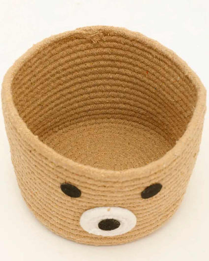 Face Cotton Kids Basket With Lid