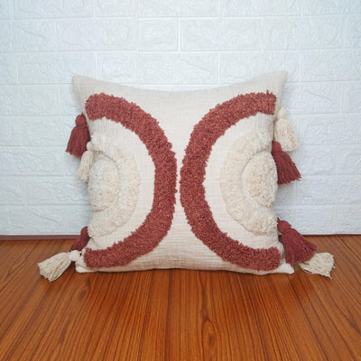 Semi Circle Tufted Cotton Cushion Cover (Single)