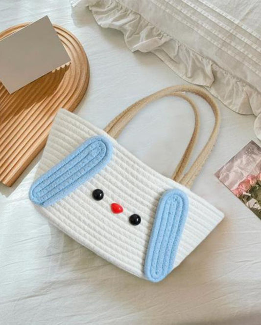 Cotton Rope Cute Bucket Handbag | 12 x 6 inches