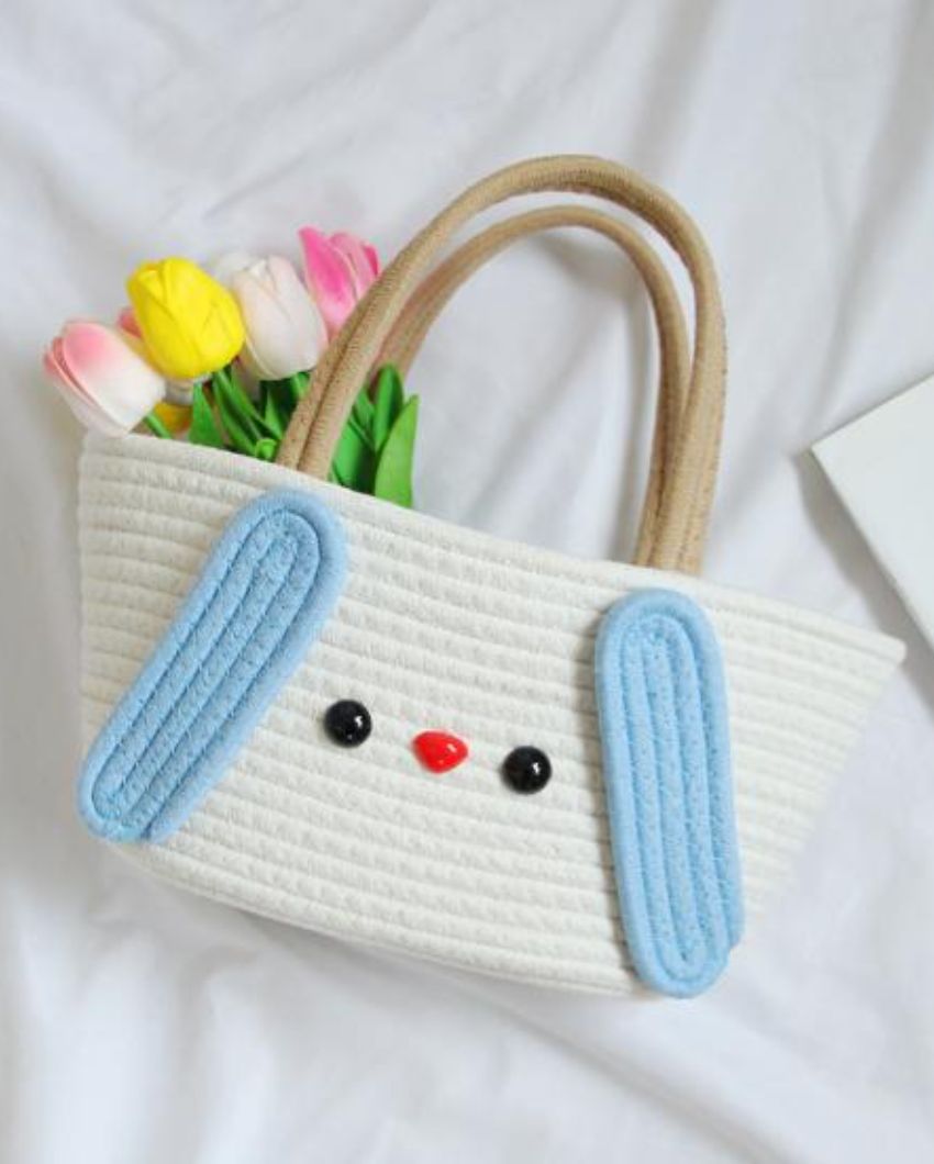 Cotton Rope Cute Bucket Handbag | 12 x 6 inches