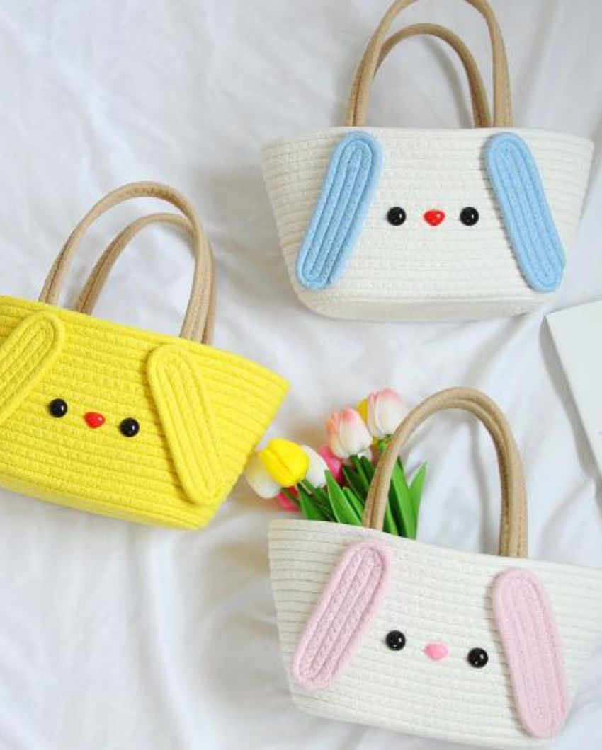 Cotton Rope Cute Bucket Handbag | 12 x 6 inches