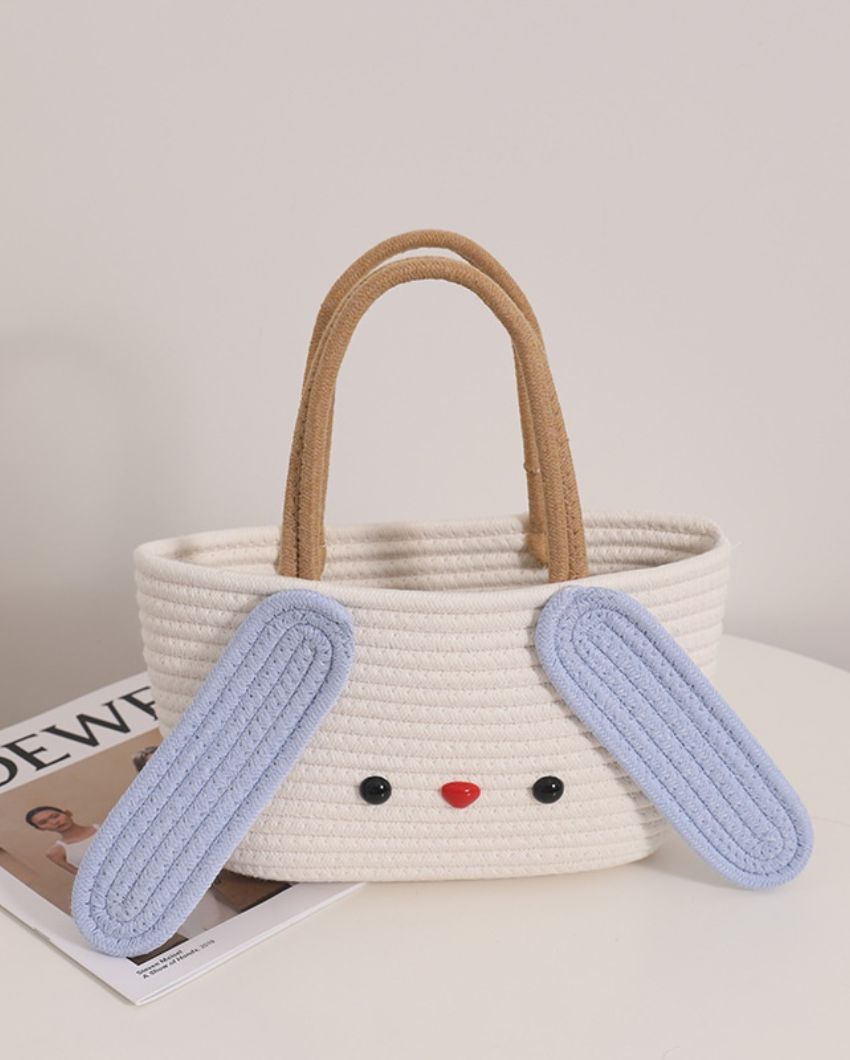 Cotton Rope Cute Bucket Handbag | 12 x 6 inches