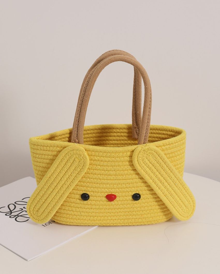 Cotton Rope Cute Bucket Handbag | 12 x 6 inches