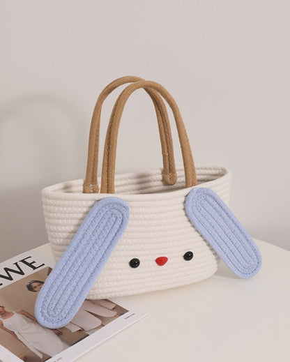 Cotton Rope Cute Bucket Handbag | 12 x 6 inches