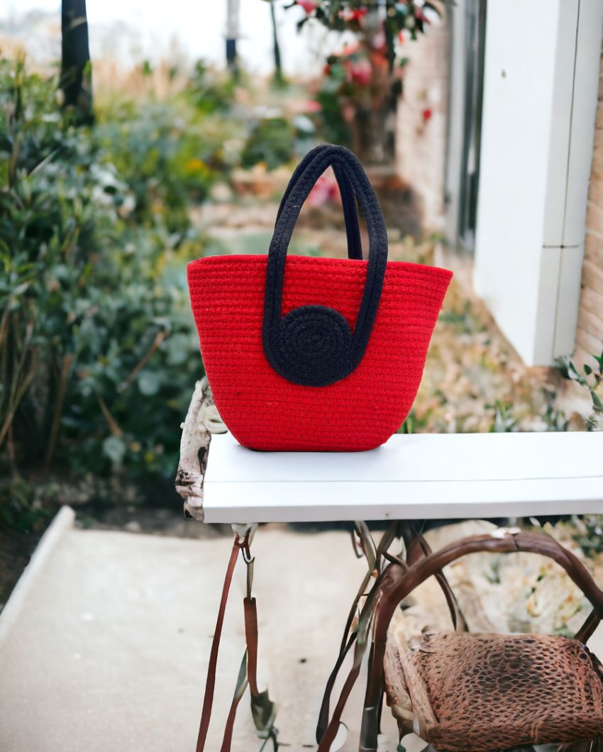 Handwoven Charm Women's Bucket Handbag | 8 x 11 x 8  inches