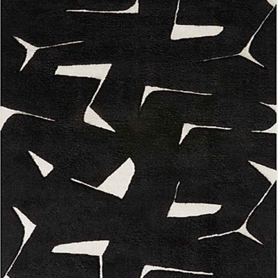 Whimsical Black & White Iris Reversible Floor Covering Rug