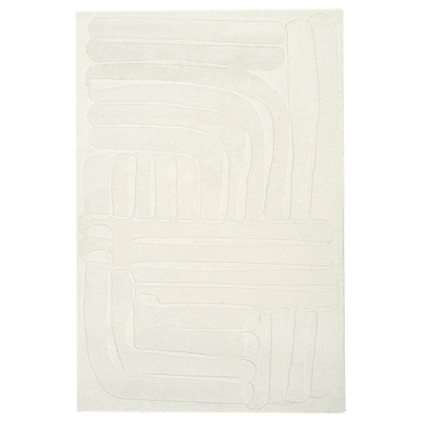 Classic Ivory Wool Floor Covering Rug