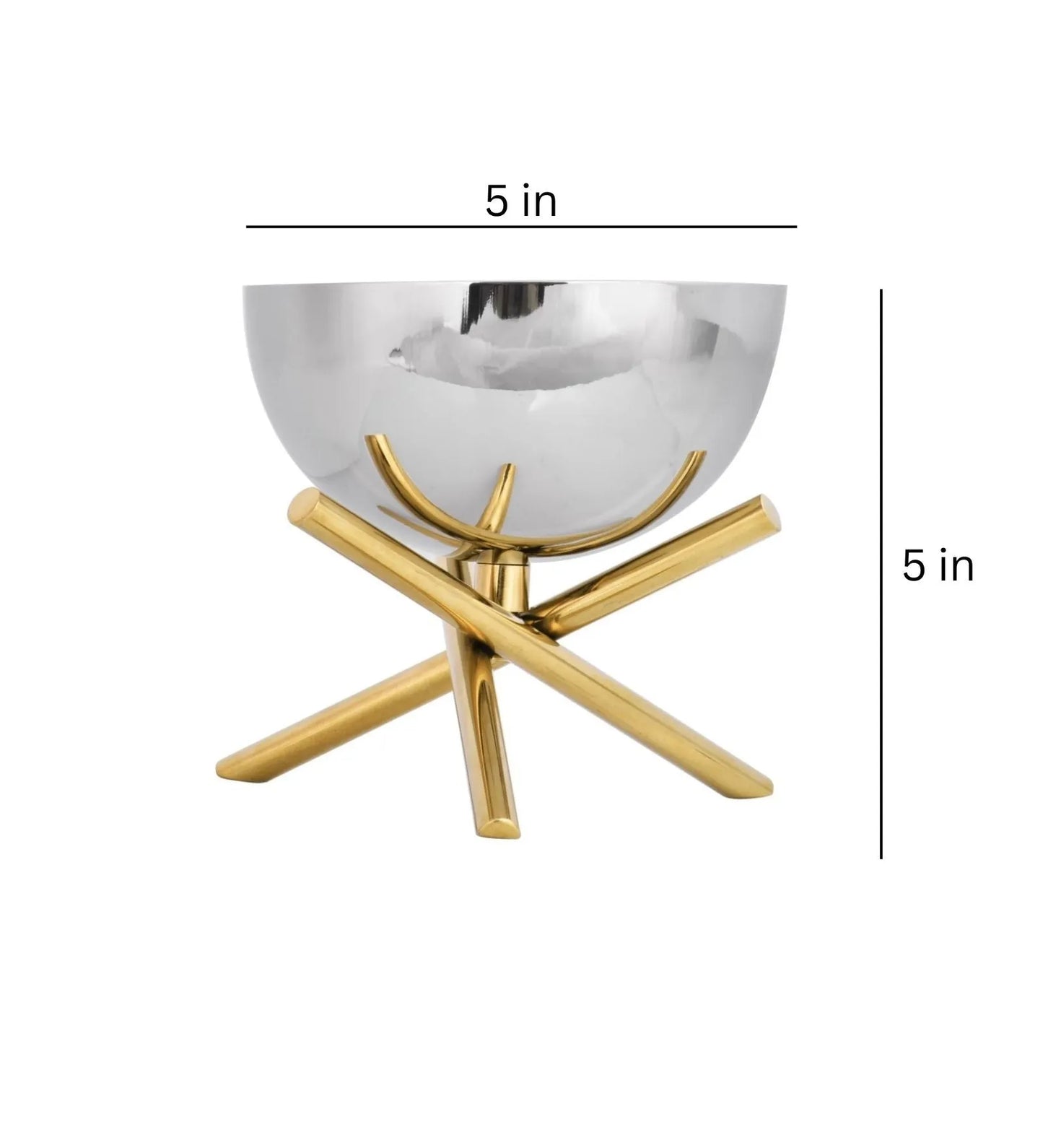 Cross Leg Stainless Steel Bowl | 5 x 5 inches