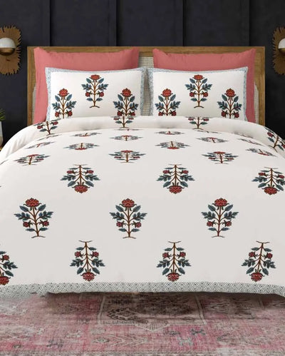 Jugi Floral Cotton Bedding Set t | 100 x 108 inches