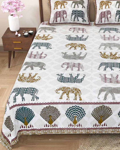 Exotic Jungle Safari Themed Multicolor Bedding Set | 93 x 108 inches