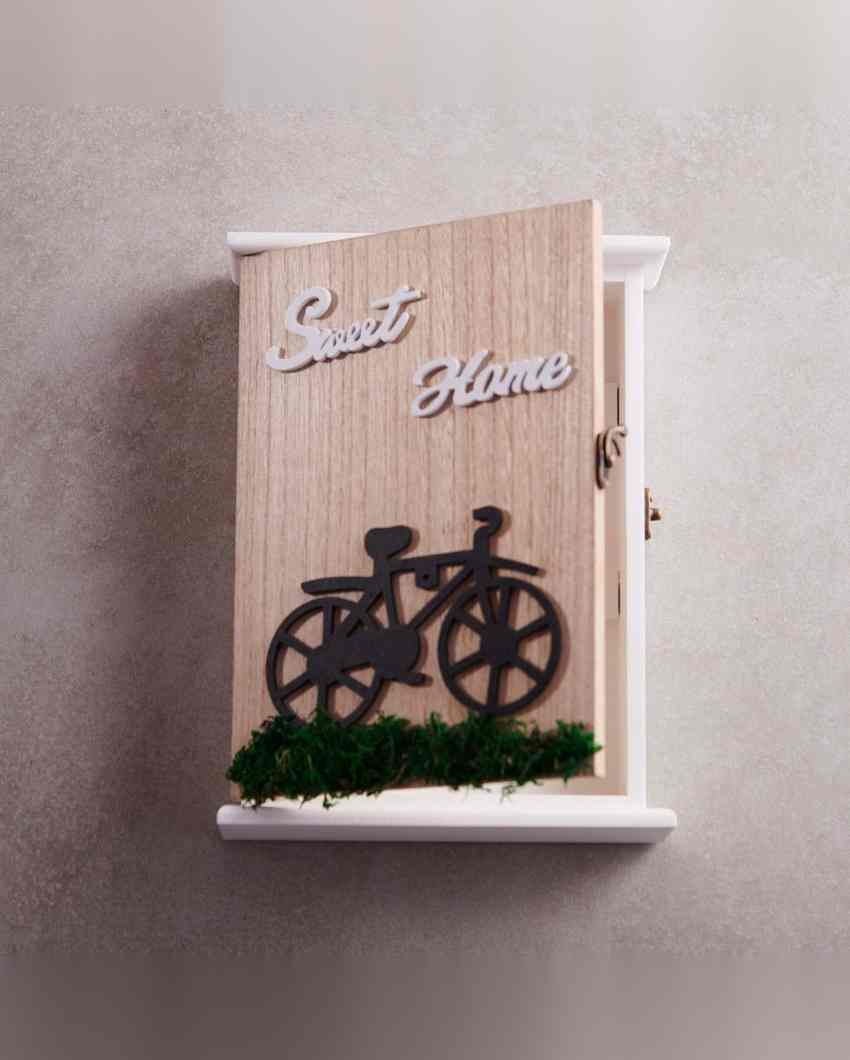 Sweet Home Cycle 5 Hooks Key Box Wall Hanging | 8 x 2 x 11 inches