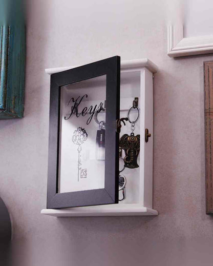 Keys 5 Hooks Key Box Wall Hanging |Black|  8 x 2 x 11 inches