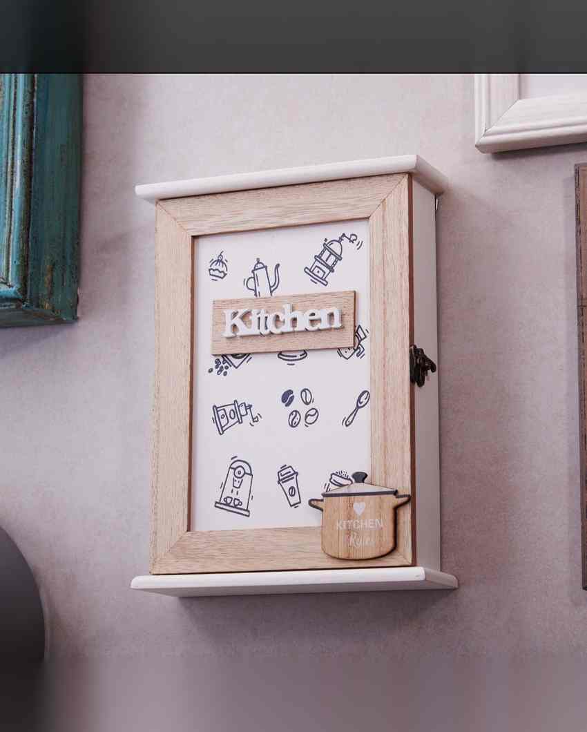 Kitchen 5 Hooks Key Box Wall Hanging |Black| 8 x 2 x 11 inches