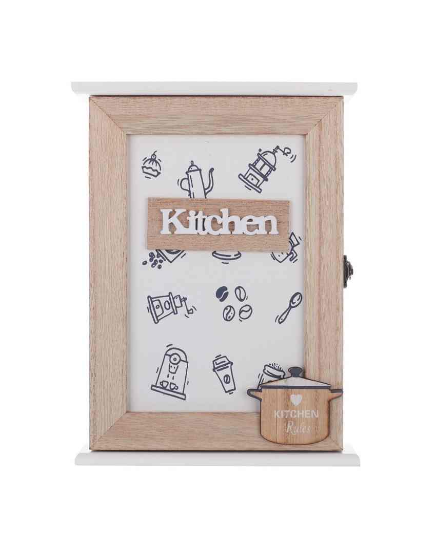 Kitchen 5 Hooks Key Box Wall Hanging |Black| 8 x 2 x 11 inches