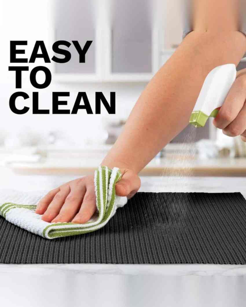 Black Kitchen Shelf Liner Mats |  Black| Set of 2