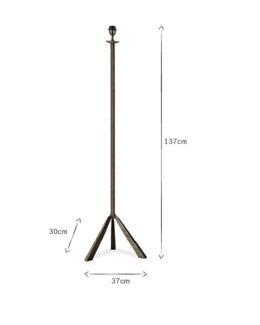 Tripod Aluminium Floor Lamp with Brass Antique Finish | 12 x 15 x 54 inches