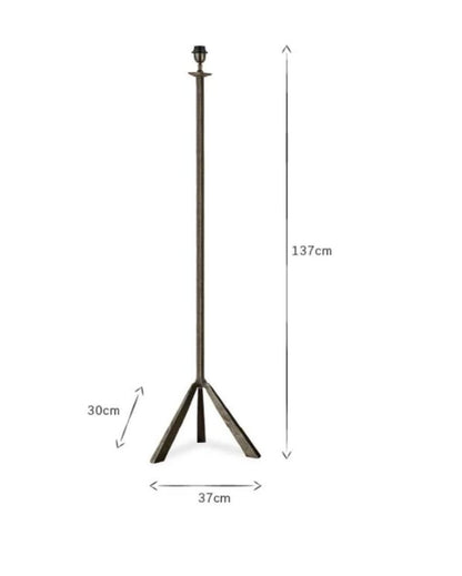 Tripod Aluminium Floor Lamp with Brass Antique Finish | 12 x 15 x 54 inches