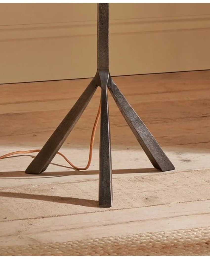 Tripod Aluminium Floor Lamp with Brass Antique Finish | 12 x 15 x 54 inches