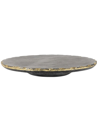 Black Marble Lazy Susan Cake Stand With Rotating | 11 x 2 inches