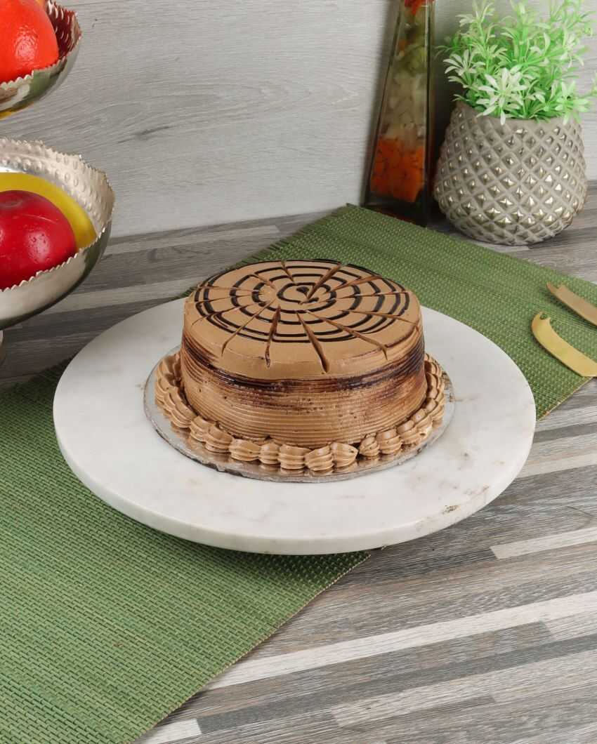 Grey Marble Lazy Susan Cake Stand With Rotating | 11 x 2 inches