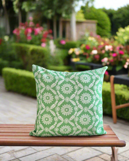 Mandala pattern cushion covers | Green| 16X 16 inches