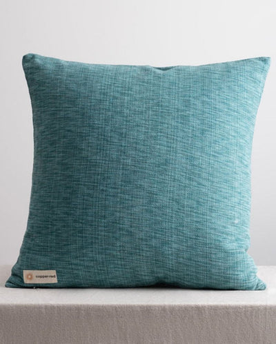 Vibrant Marbella Blue Cotton Throw Pillow Cover