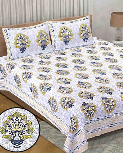 Vibrant Marigold Blossom Design Multicolor Bedding Set | 108 x 108 inches