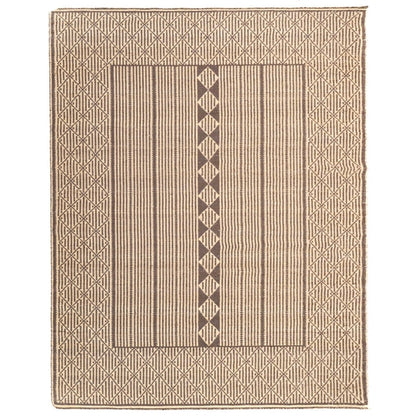 Elegant Beige & Brown Masai Jute Floor Covering Rug