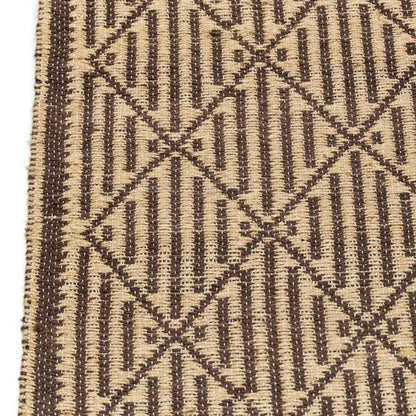 Elegant Beige & Brown Masai Jute Floor Covering Rug