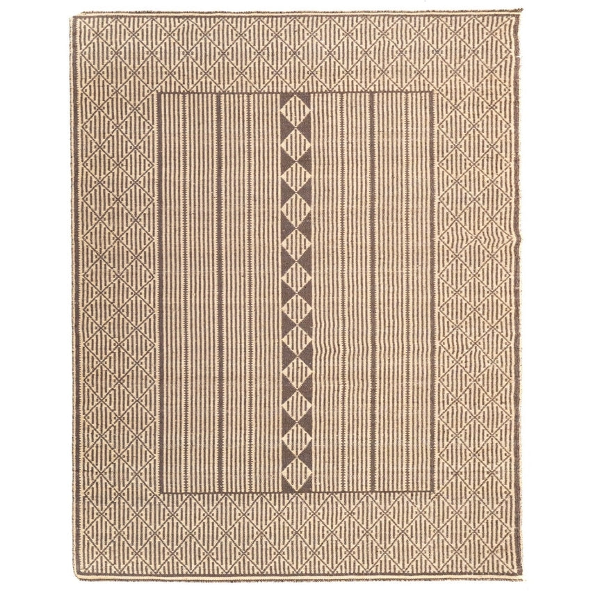 Elegant Beige & Brown Masai Jute Floor Covering Rug