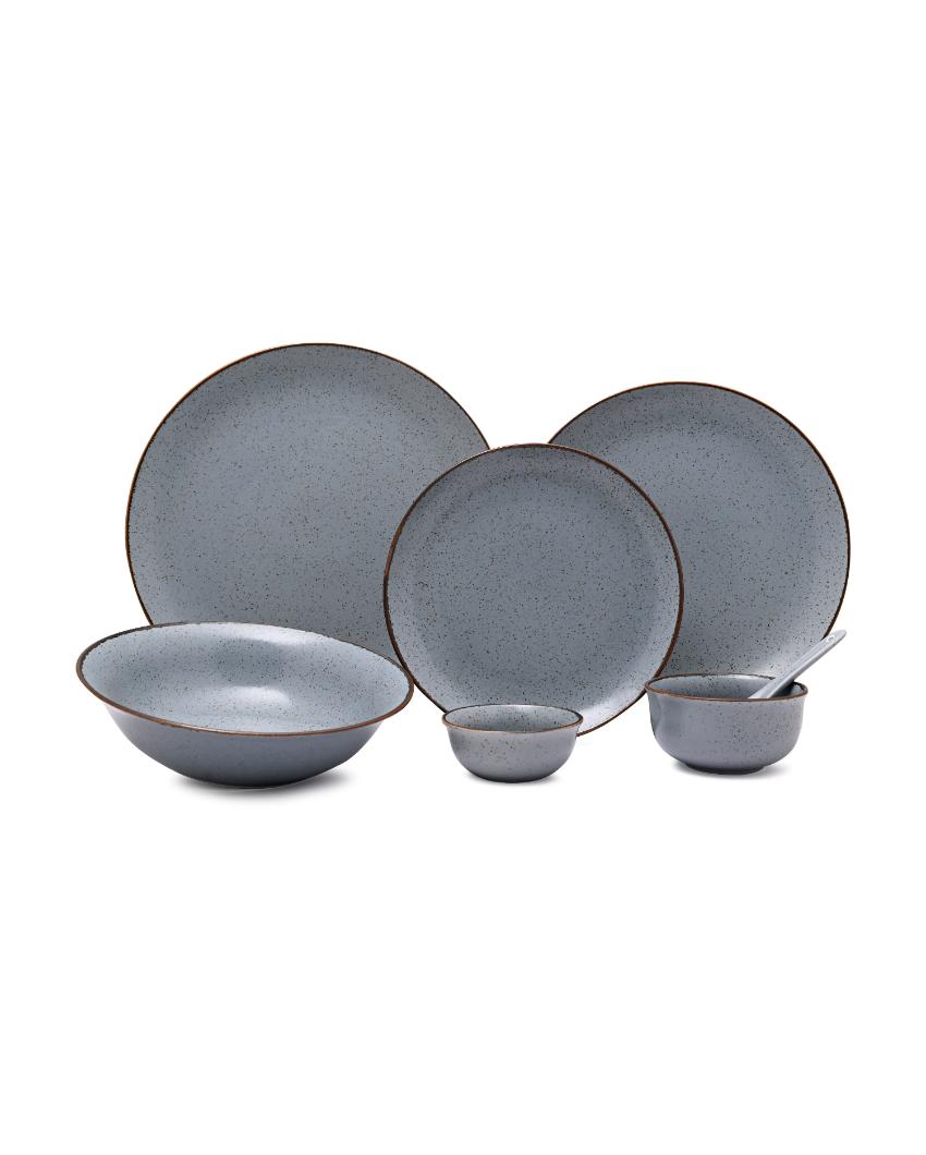 Premium Matt Grey Sky Porcelain Dinner Set | Set of 33 pcs
