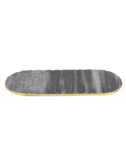 Marble Oval Serving Platter With Gold Foil | 14 x 7 inches