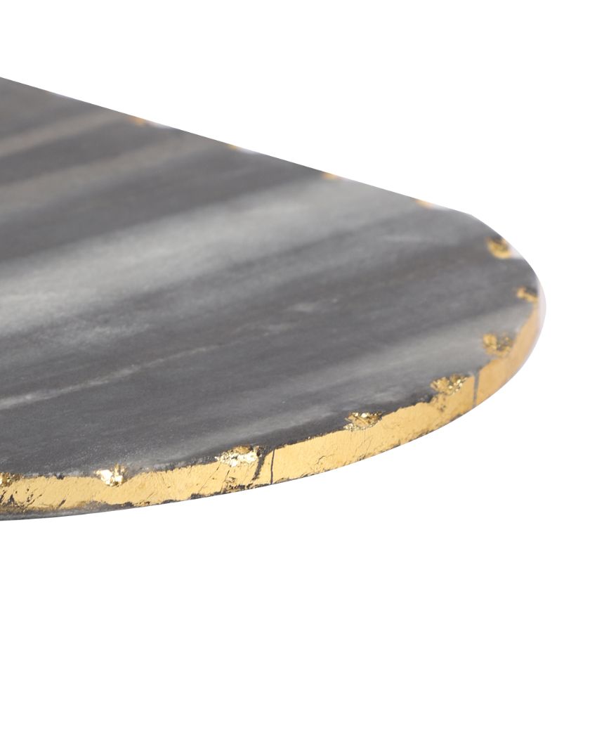 Marble Oval Serving Platter With Gold Foil | 14 x 7 inches